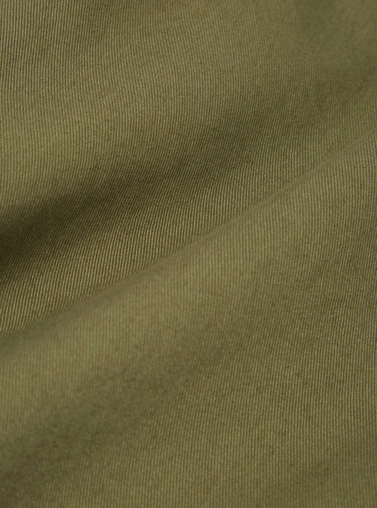 Universal Works Pleated Track Short in Light Olive Twill