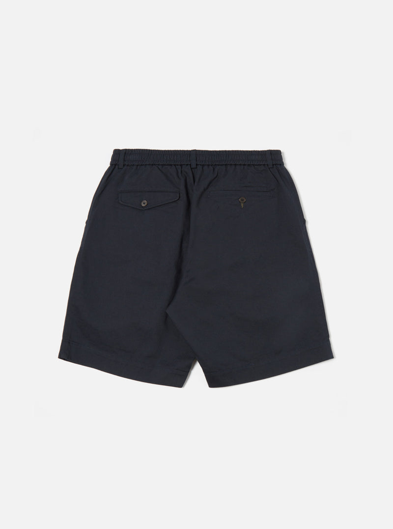 Universal Works Pleated Track Short in Navy Twill