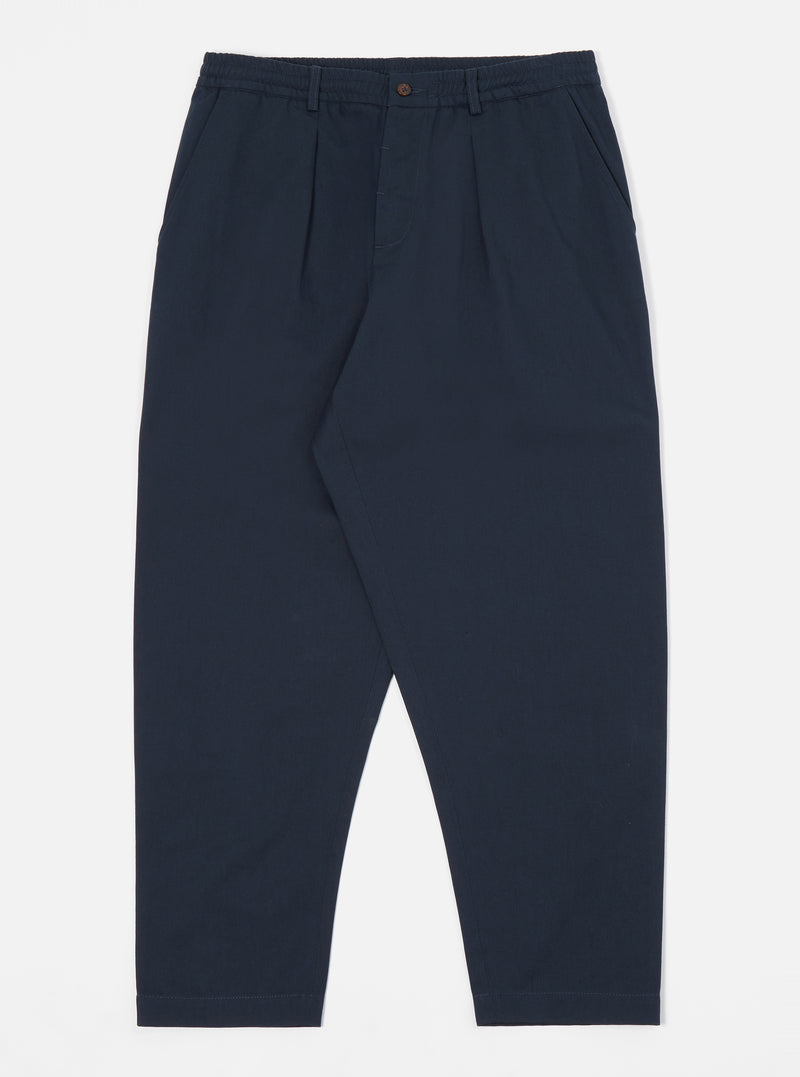 Universal Works Pleated Track Pant in Navy Twill