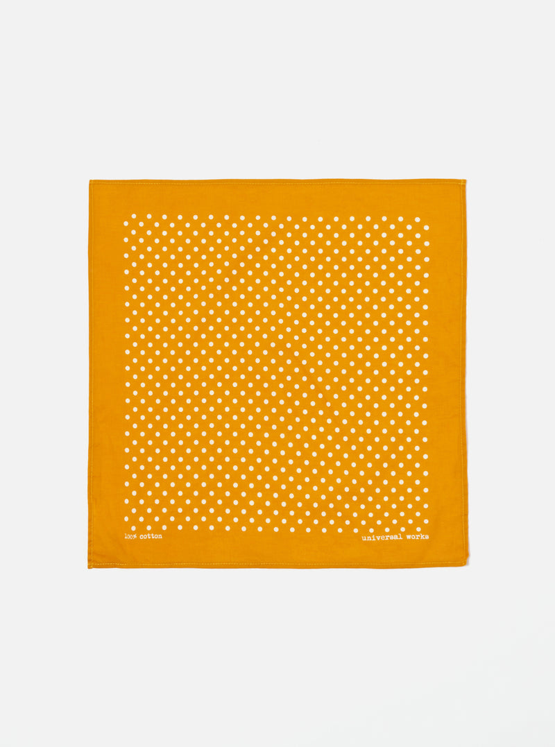 Universal Works Pocket Square in Mustard Classic Dot