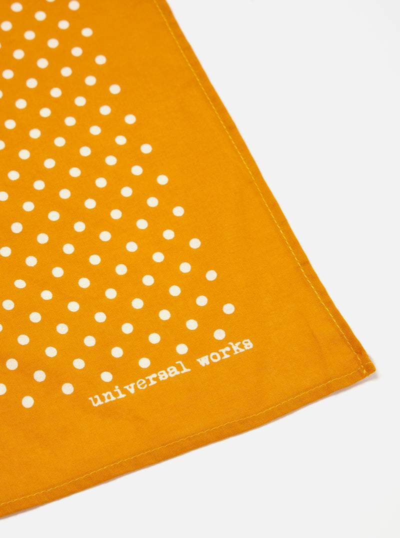 Universal Works Pocket Square in Mustard Classic Dot