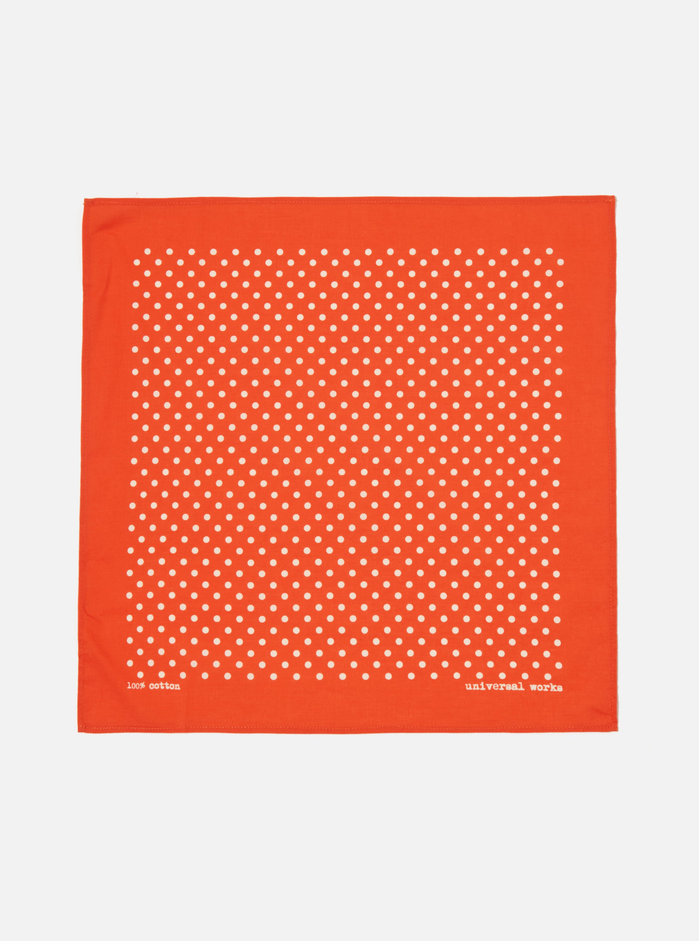 Universal Works Pocket Square in Orange Classic Dot