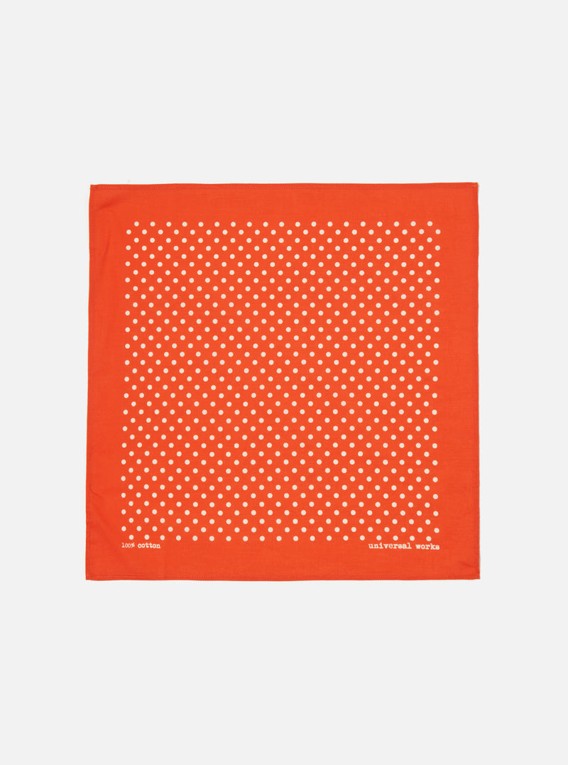 Universal Works Pocket Square in Orange Classic Dot