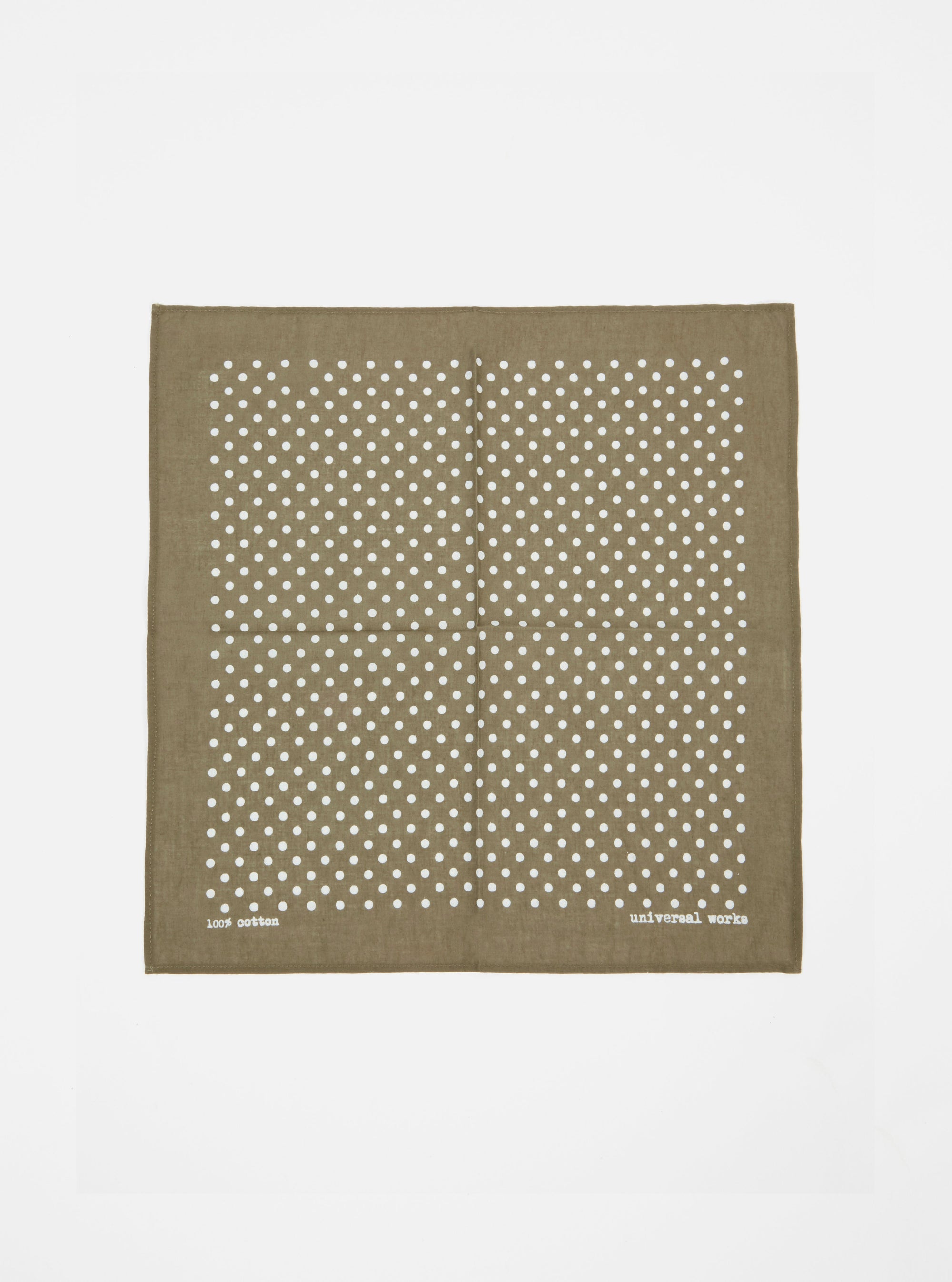 Universal Works Pocket Square in Olive Classic Dot