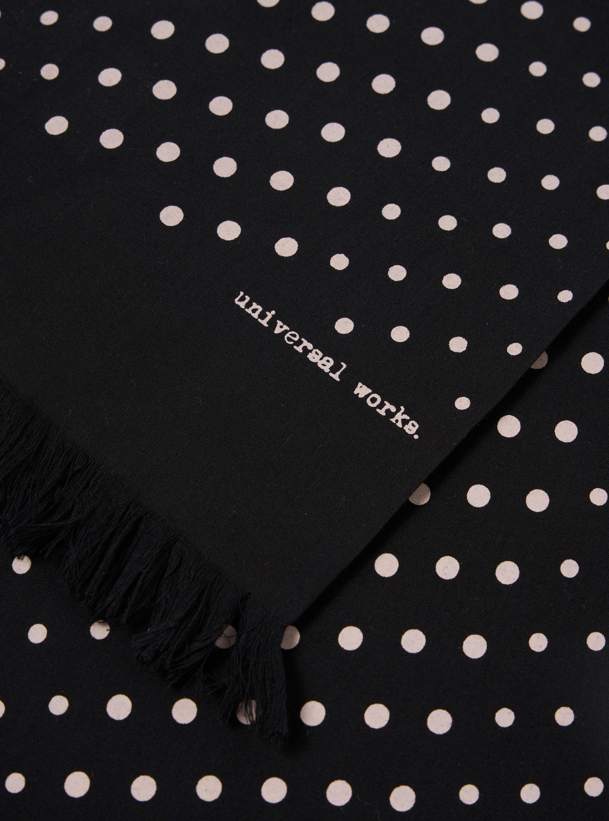 Universal Works Short Scarf in Black Dot Print