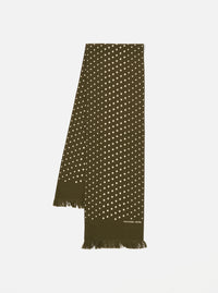 Universal Works Short Scarf in Olive Dot Print