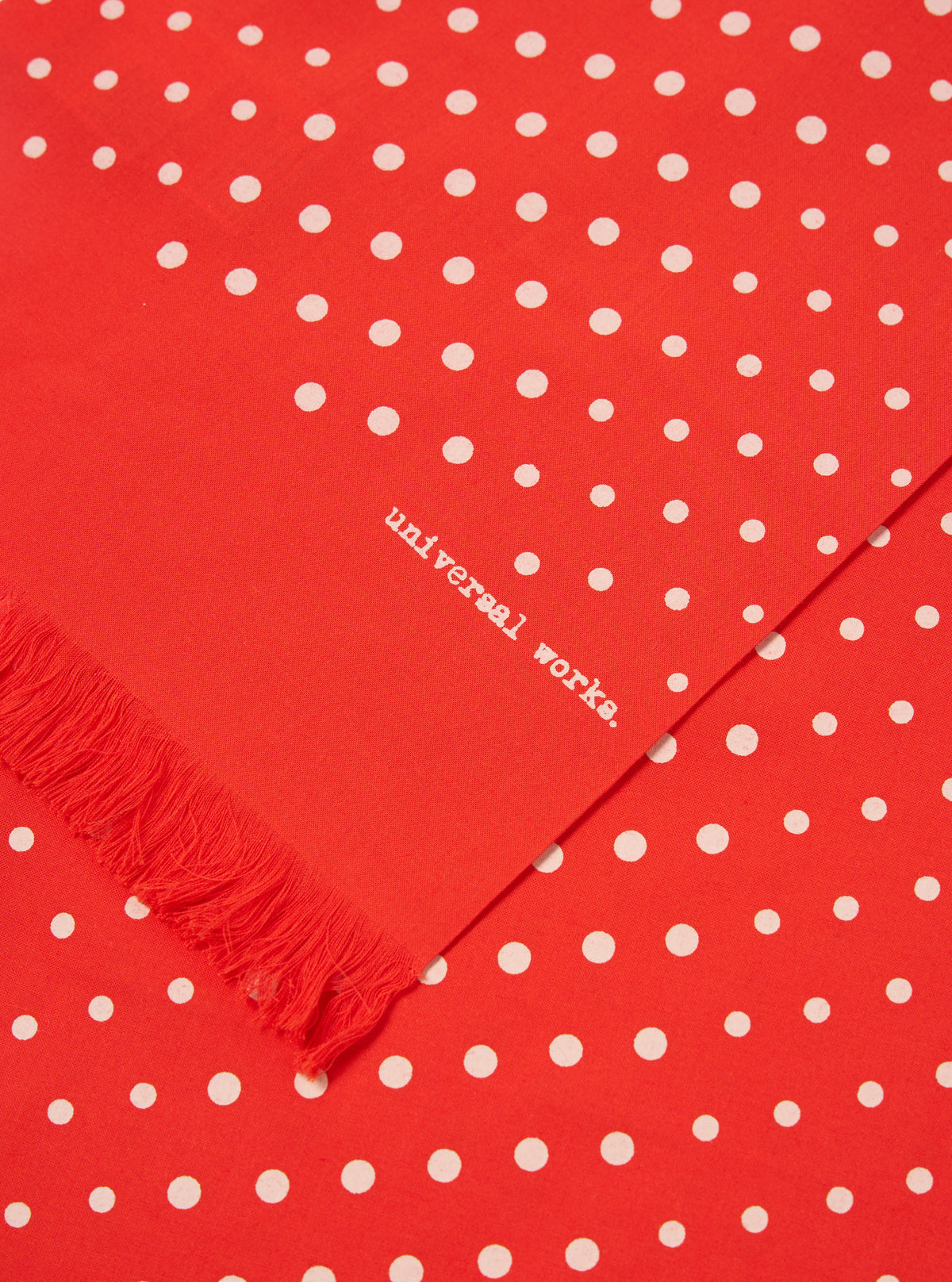 Universal Works Short Scarf in Orange Dot Print