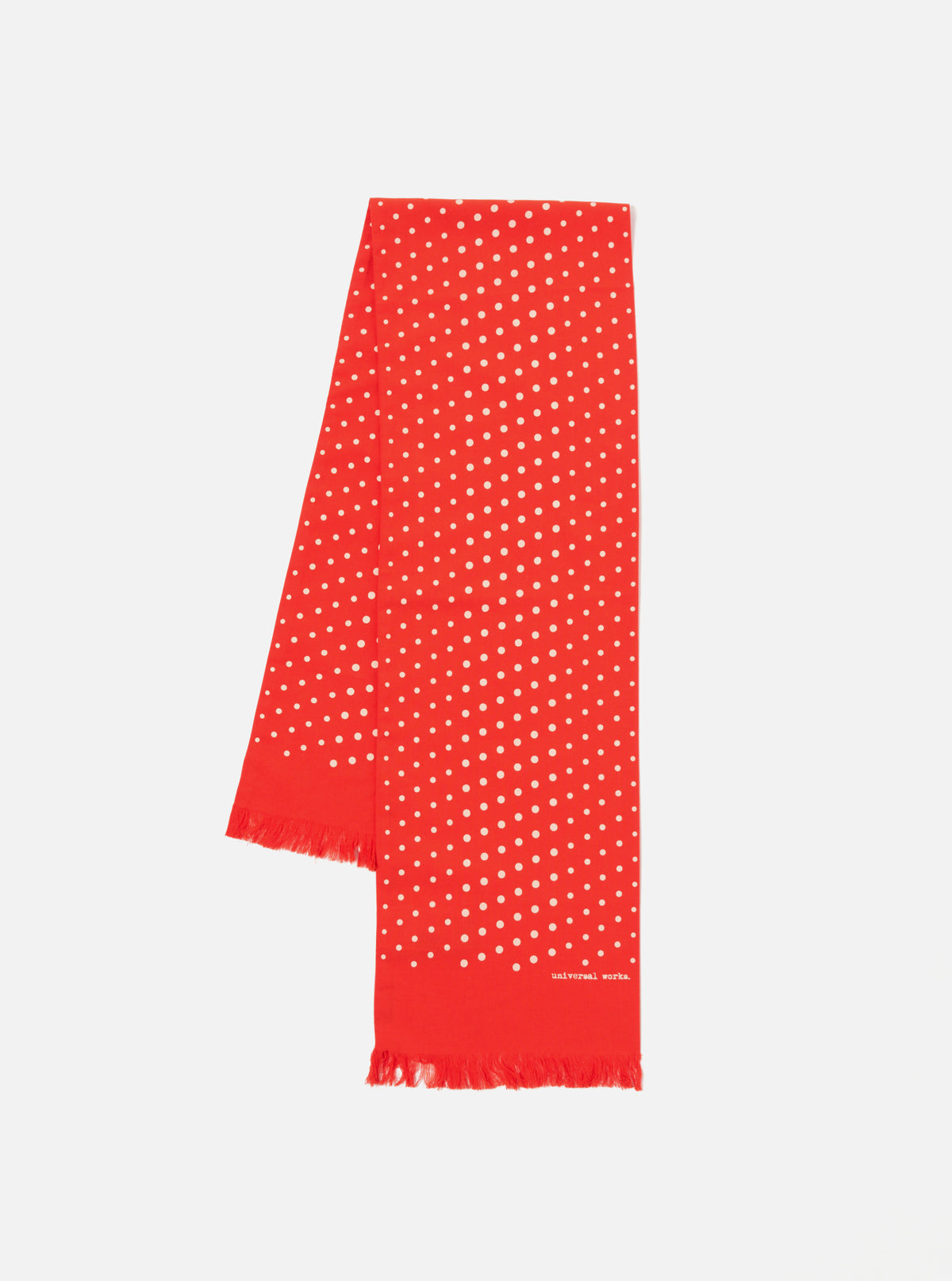 Universal Works Short Scarf in Orange Dot Print