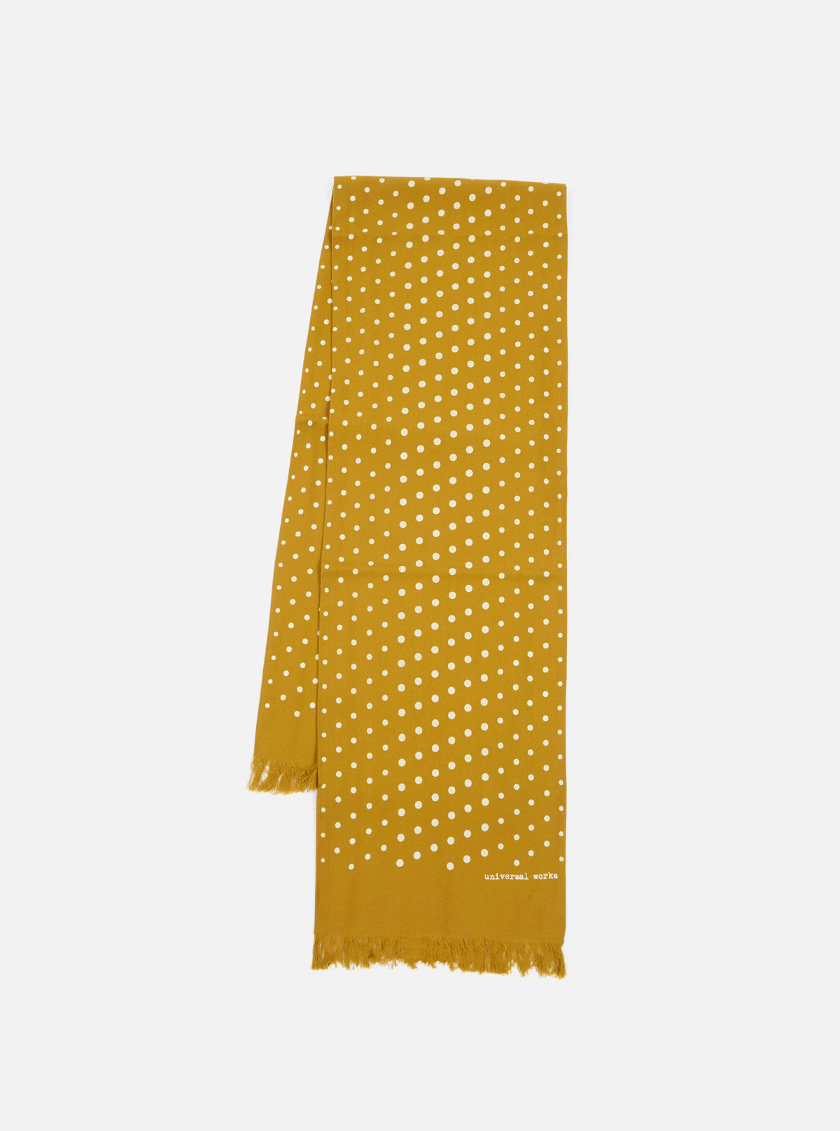 Universal Works Short Scarf in Mustard Dot Print