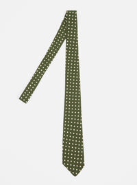 Olive Dot Print Tie