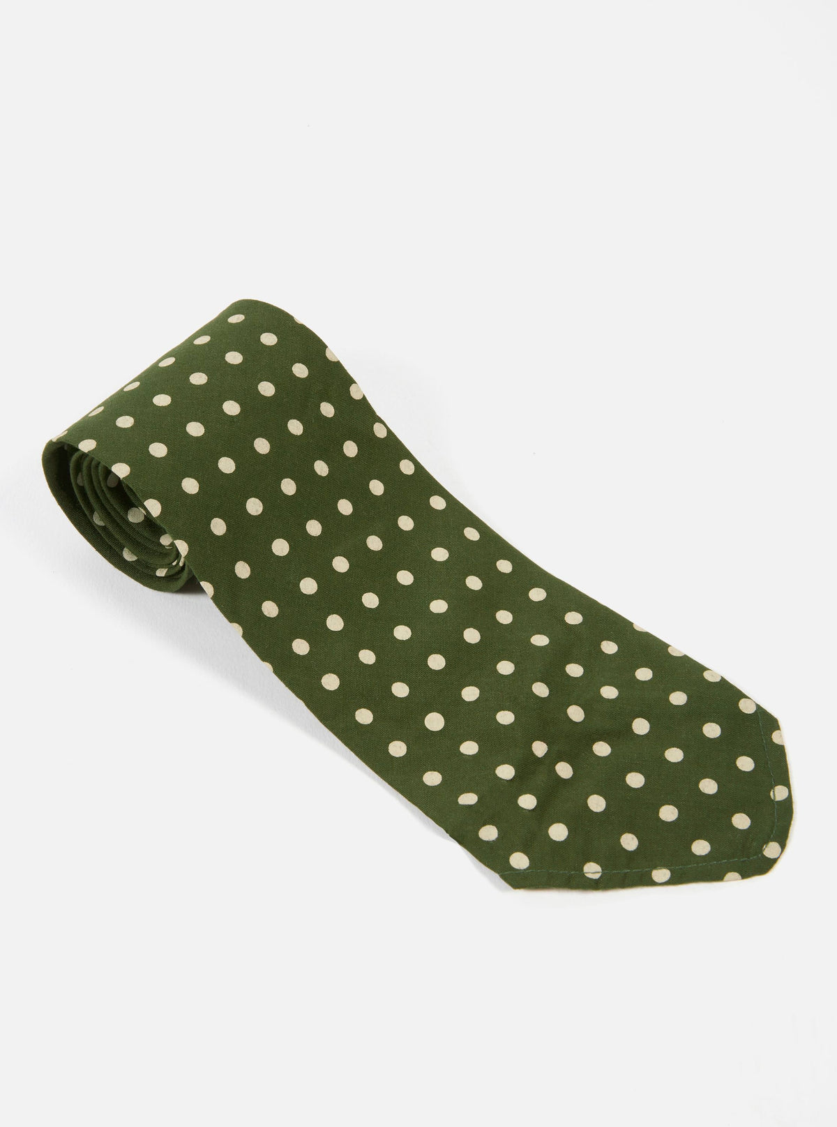 Olive Dot Print Tie
