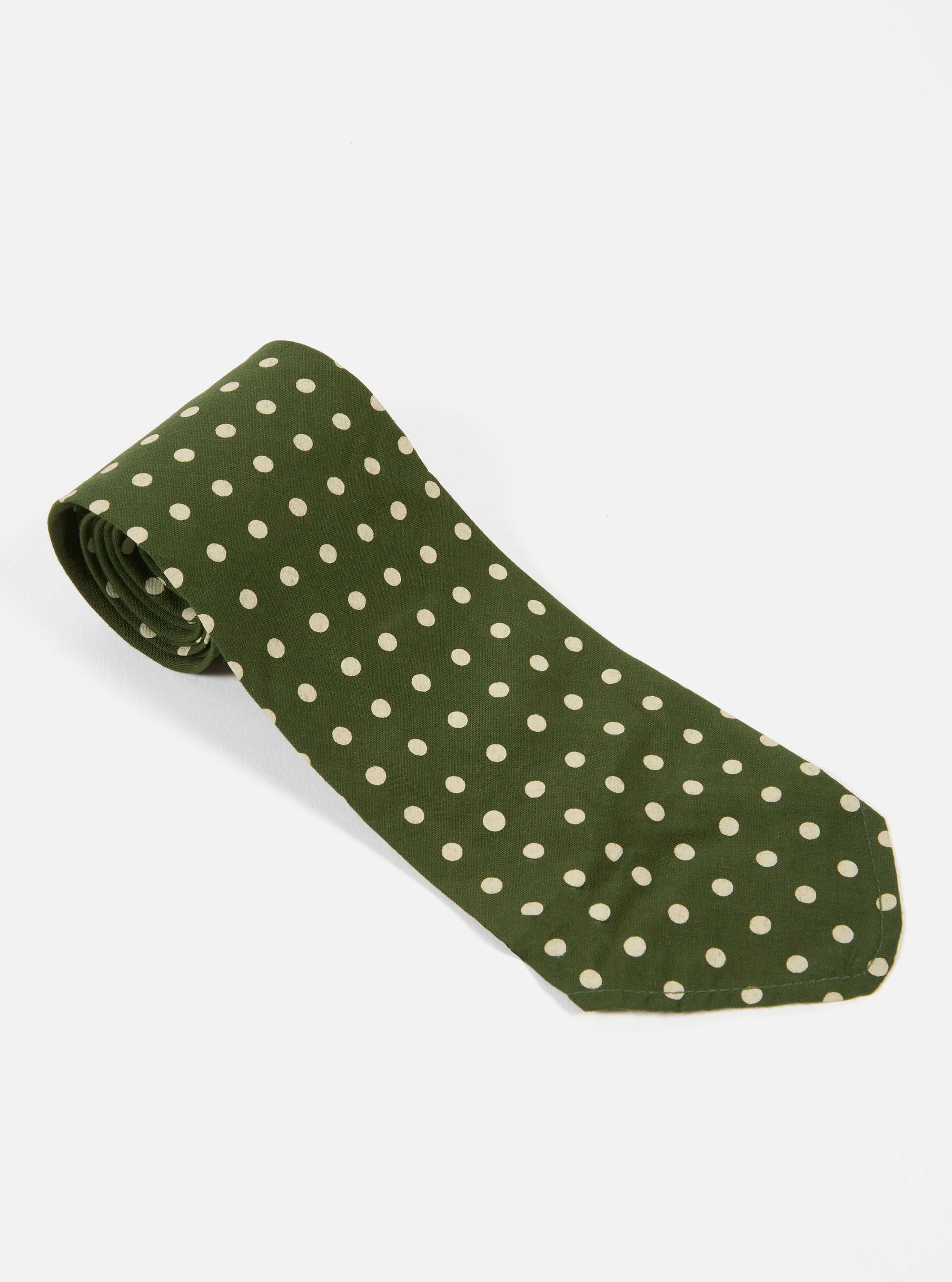 Olive Dot Print Tie