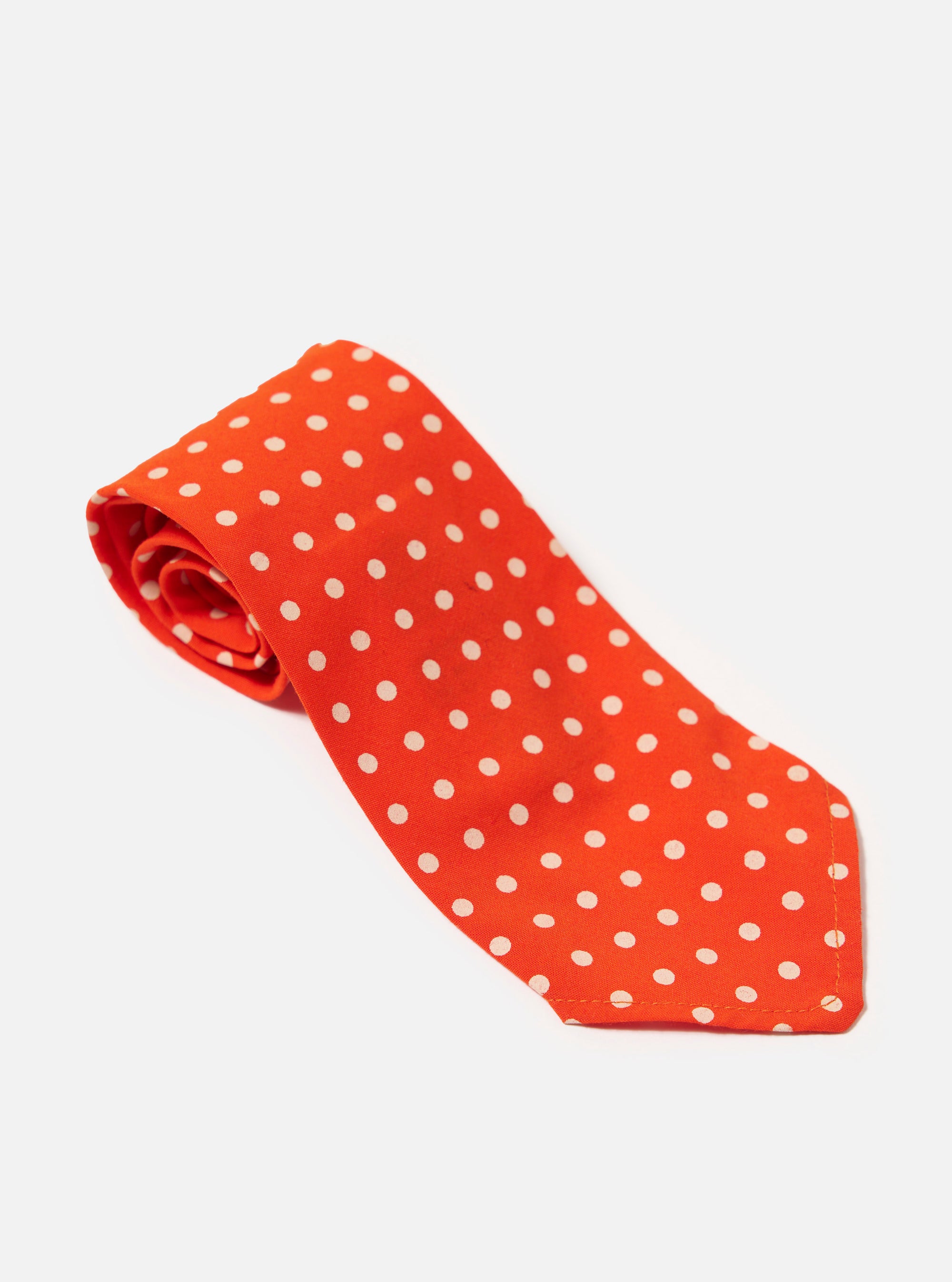 Orange Dot Print Tie