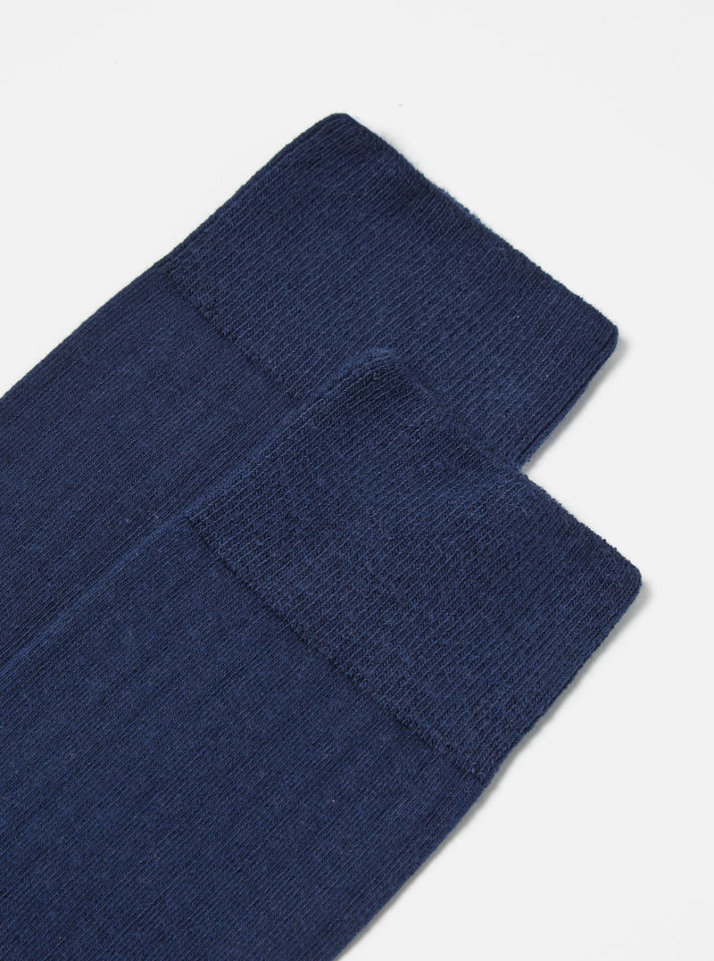 Universal Works Modal Sock in Navy Rib Knit