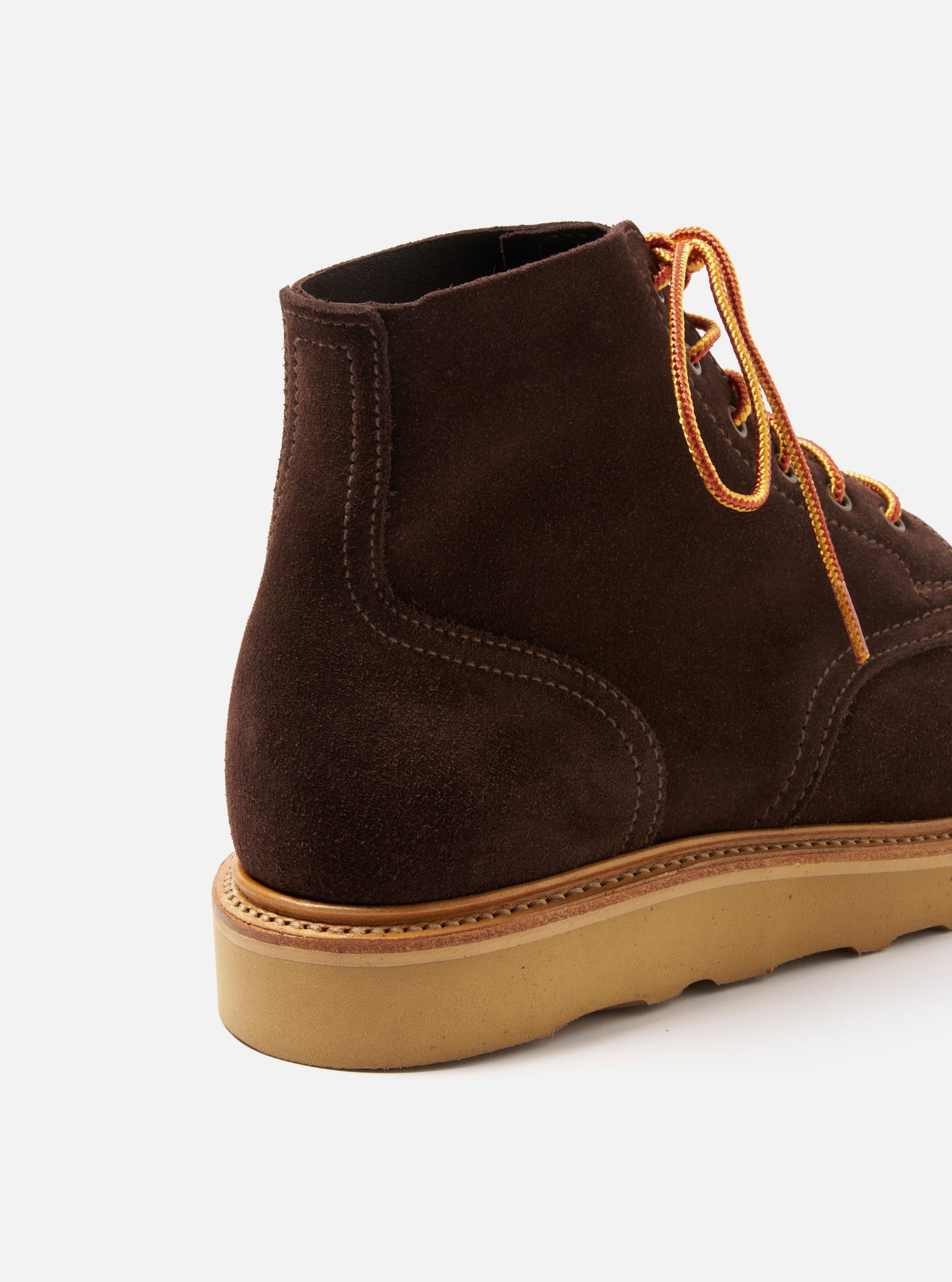 Universal Works x Sanders Wilson Derby Boot in Mocha Reverse Suede