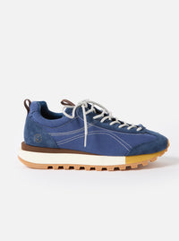 Flower Mountain x Universal Works Asuka in Navy/Brown Suede/Cotton Canvas