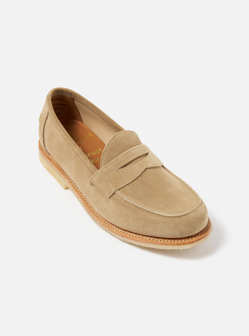 Sanders for Universal Works Edwin Loafer in Milkshake Suede