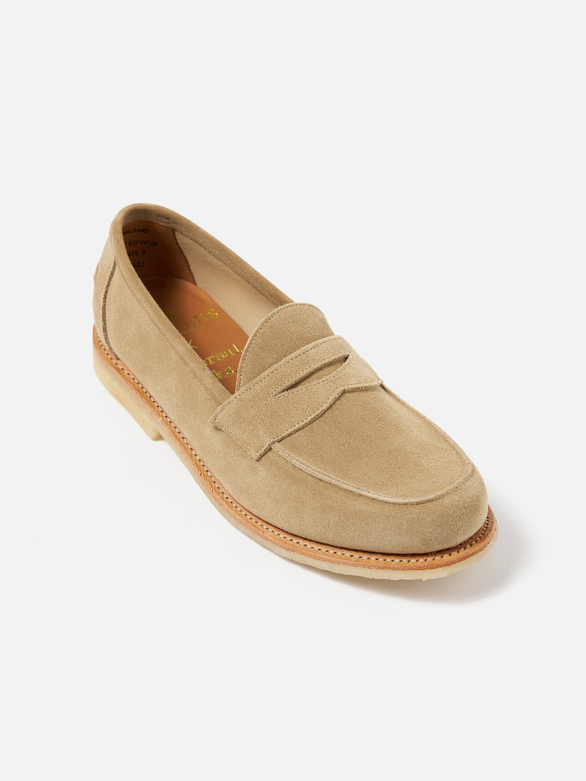 Sanders for Universal Works Edwin Loafer in Milkshake Suede