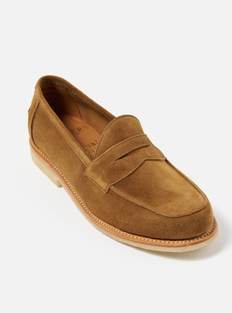 Sanders for Universal Works Edwin Loafer in Tobacco Suede