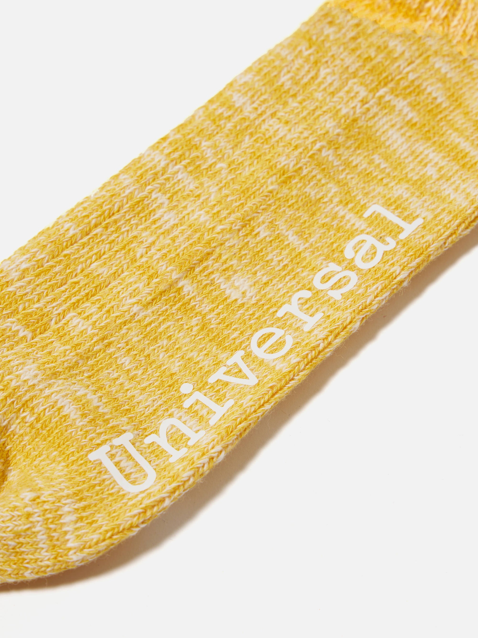 Universal Works Slub Sock in Yellow Slub Knit