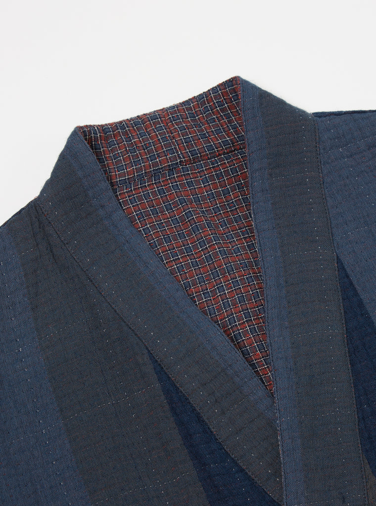 Universal Works Reversible Kyoto Work Jacket in Navy Kantha Check