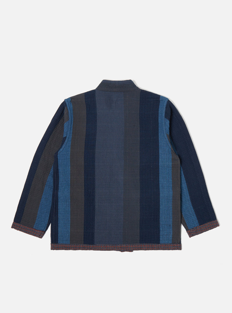 Universal Works Reversible Kyoto Work Jacket in Navy Kantha Check