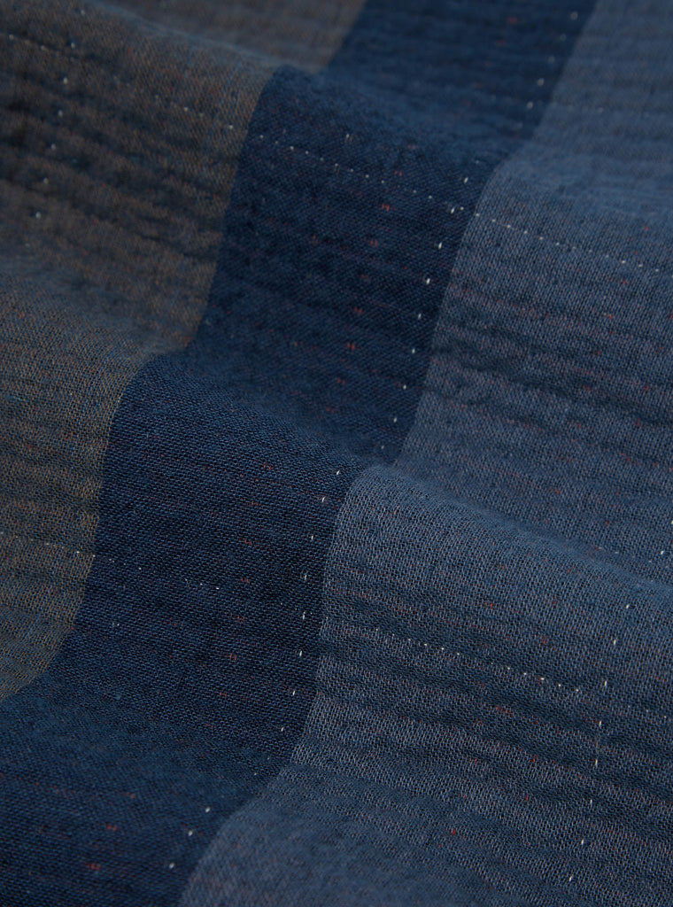 Universal Works Reversible Kyoto Work Jacket in Navy Kantha Check
