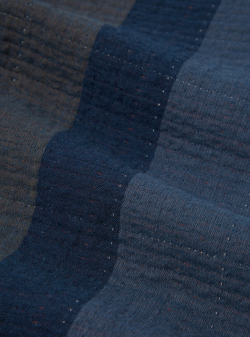 Universal Works Reversible Kyoto Work Jacket in Navy Kantha Check