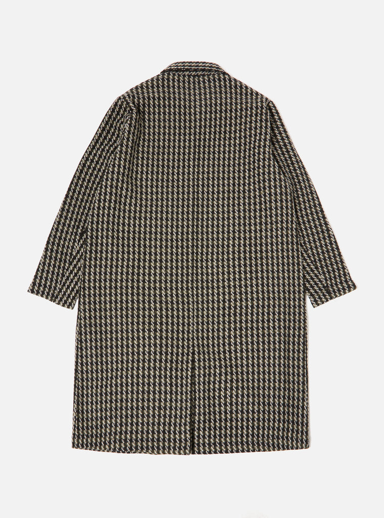 Universal Works Long Swing Overcoat in Olive Cortina Tweed