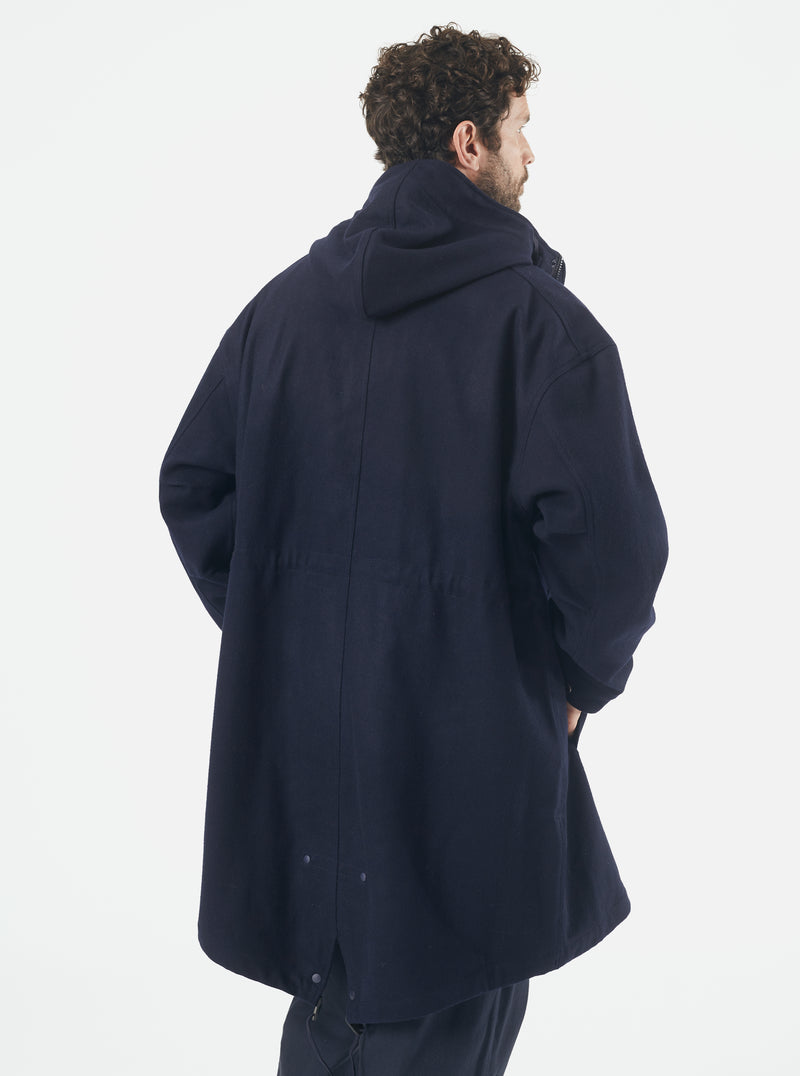Universal Works Cruiser Parka in Navy Mowbray