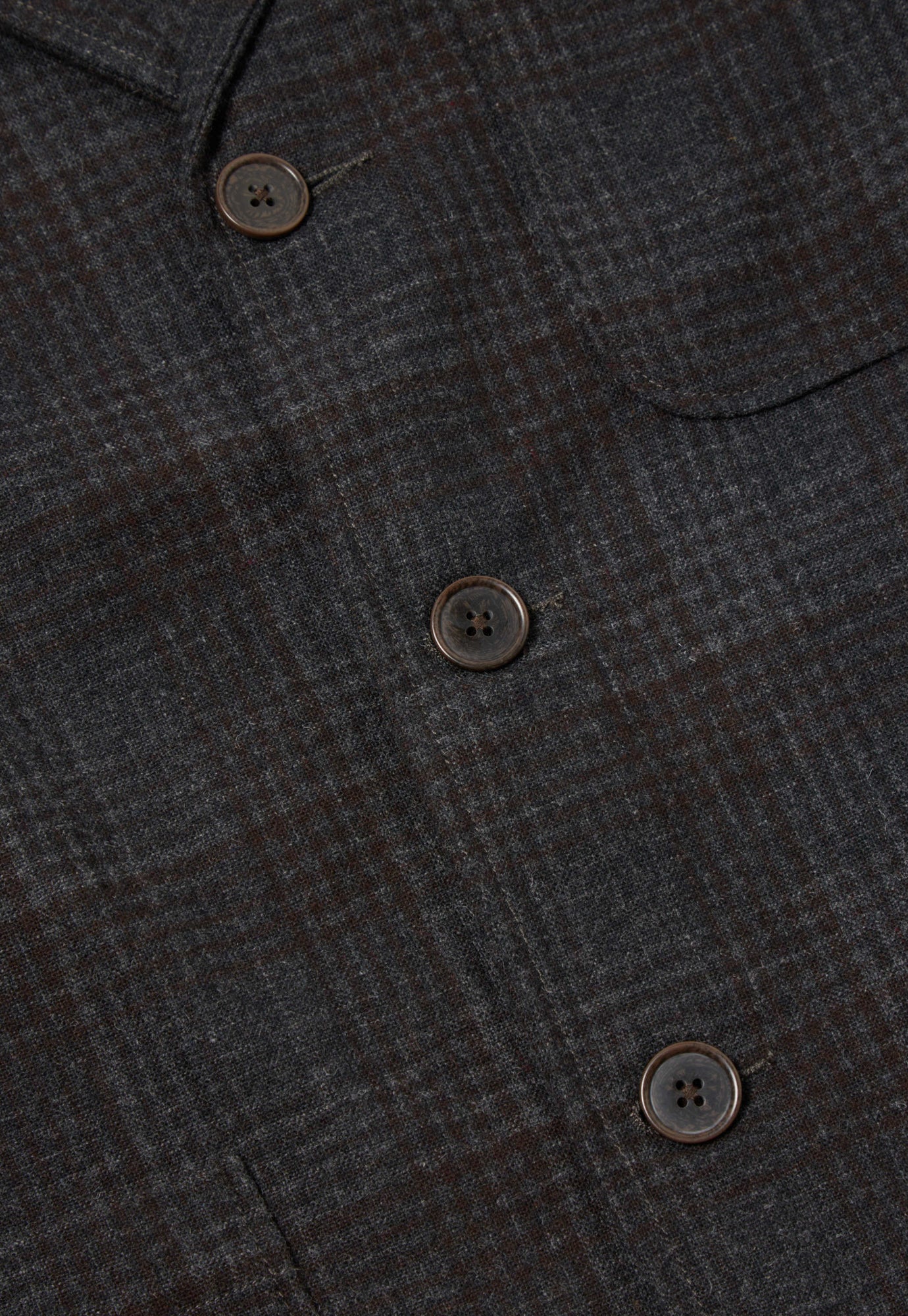 Universal Works Three Button Jacket in Charcoal Reuse Wool Mix