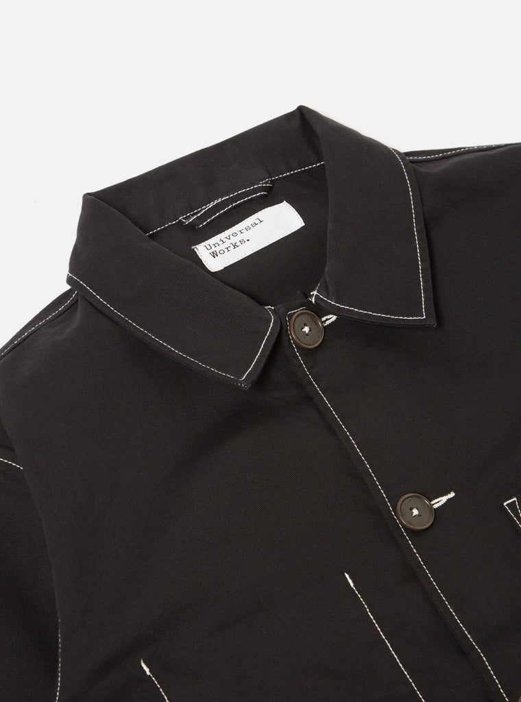 Universal Works Coverall Jacket in Black Twill
