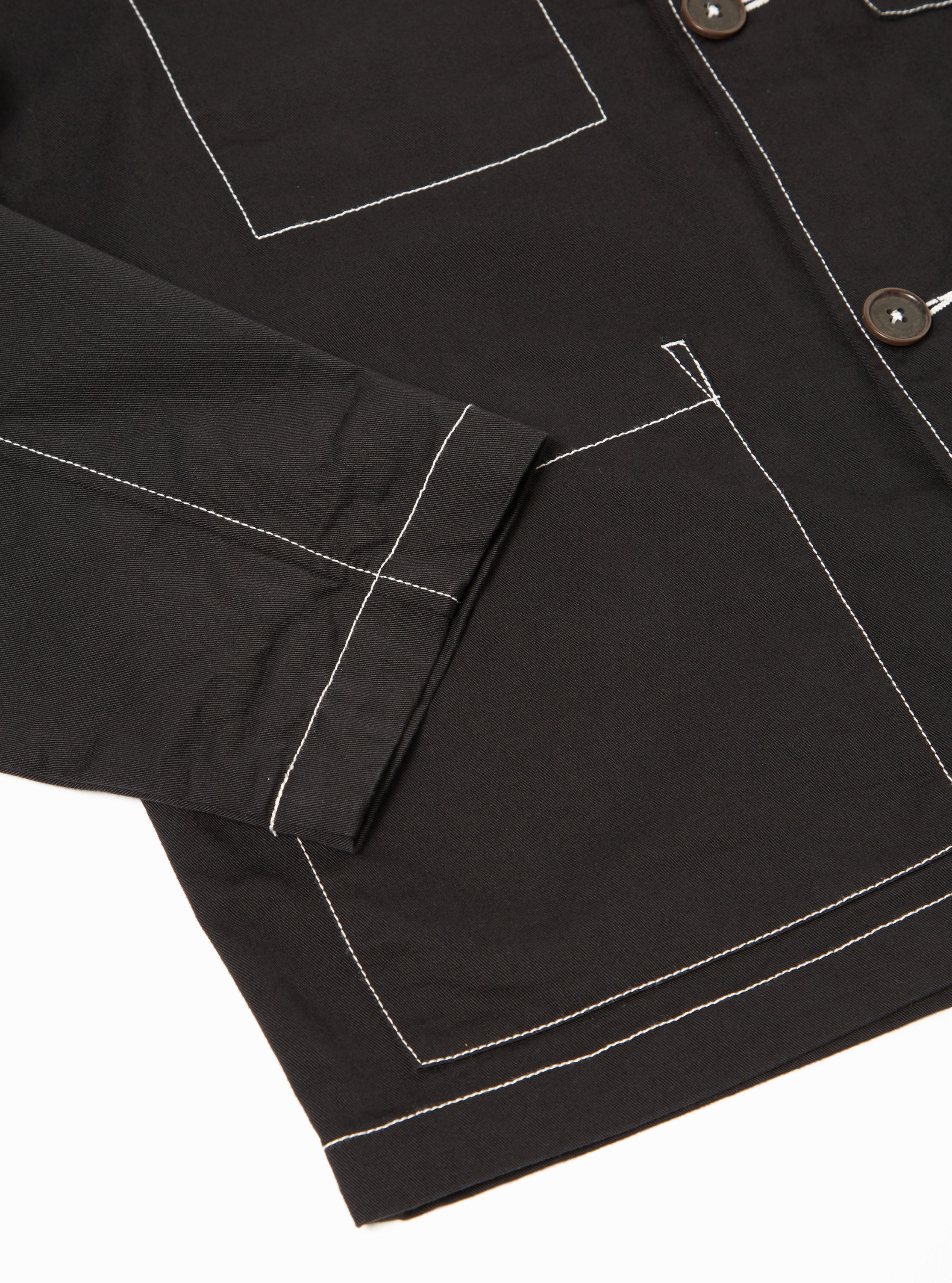 Universal Works Coverall Jacket in Black Twill