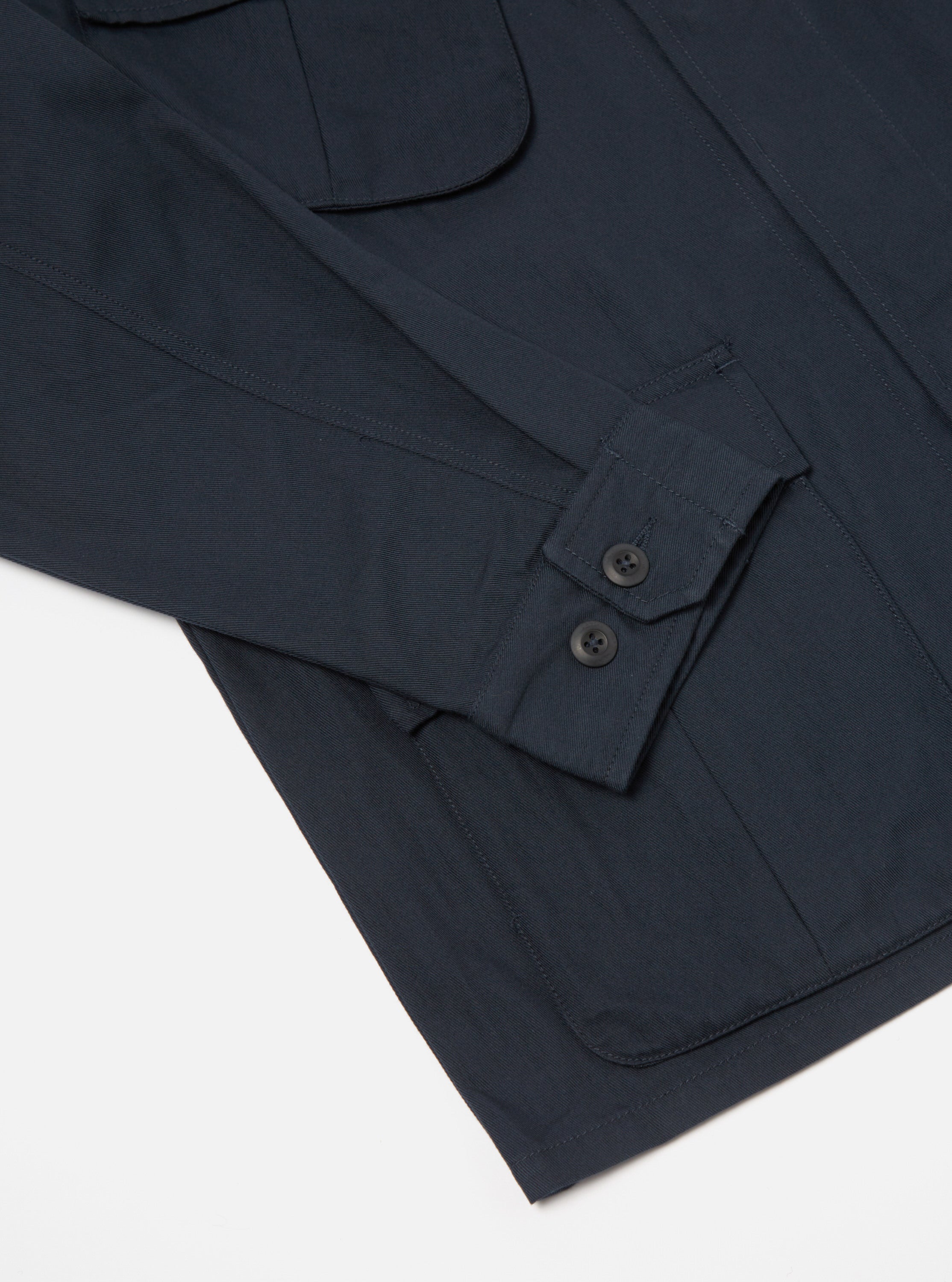 Universal Works Jungle Jacket in Navy Cotton/Nylon Serge