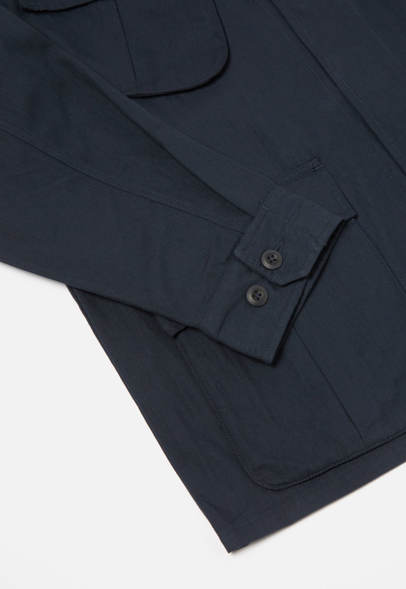 Universal Works Jungle Jacket in Navy Cotton/Nylon Serge