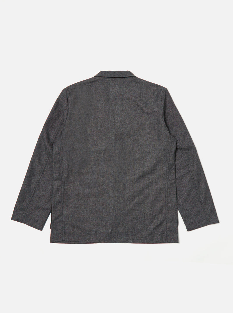 Universal Works Three Button Jacket in Grey Upcycled Italian Tweed