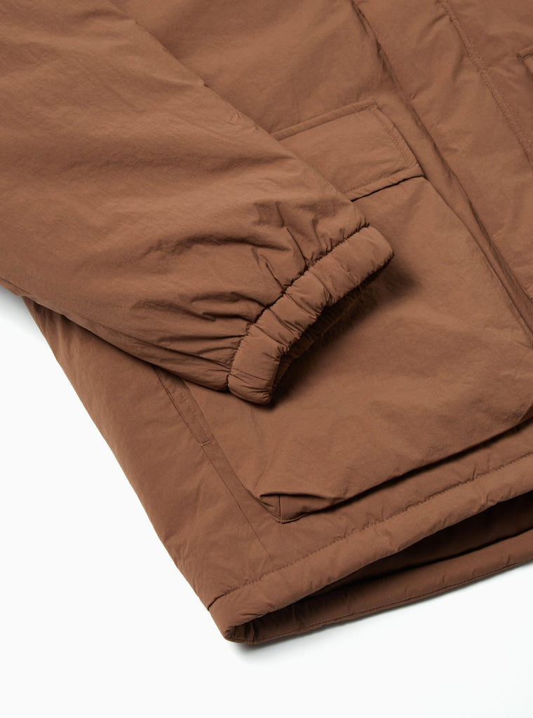 Universal Works Padded Stayout Jacket in Brown Recycled Nylon