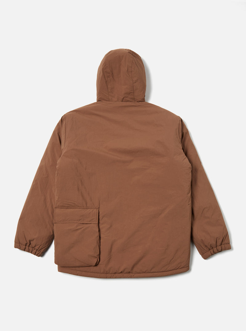 Universal Works Padded Stayout Jacket in Brown Recycled Nylon