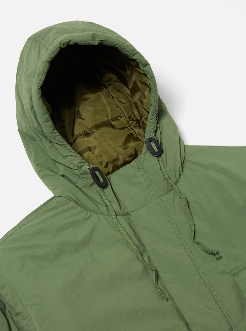 Universal Works Padded Stayout Jacket in Green Recycled Nylon