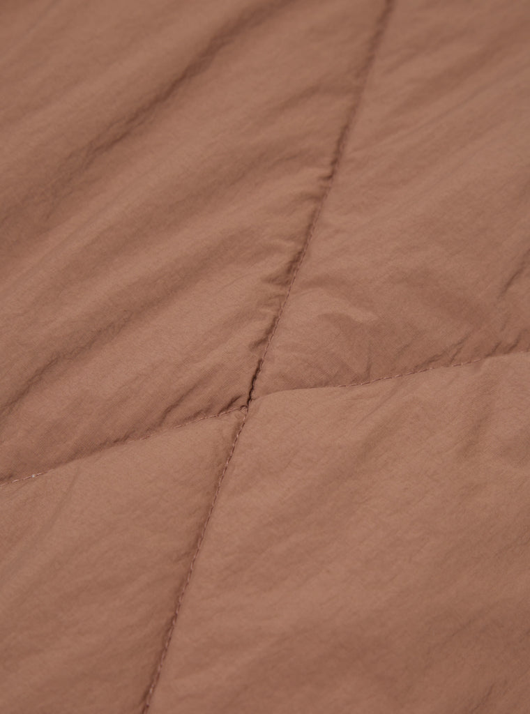 Universal Works Reversible Military Liner Jacket in Brown/Black Diamond Quilt Recycled Nylon