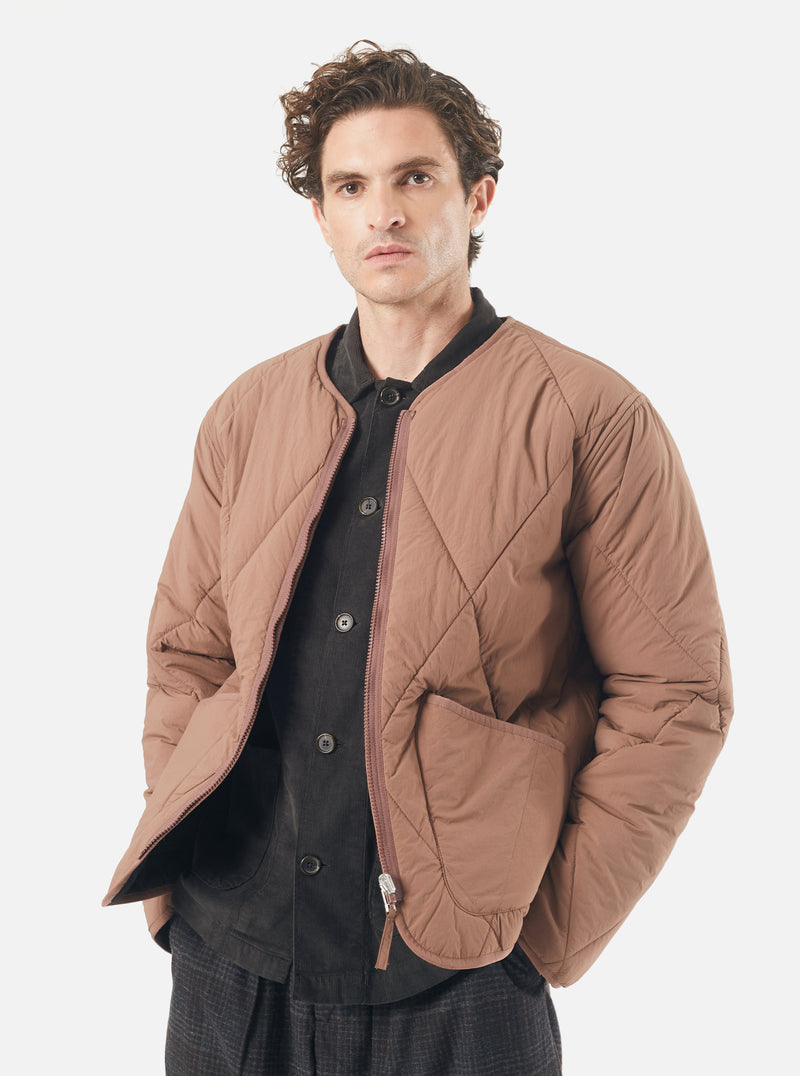 Universal Works Reversible Military Liner Jacket in Brown/Black Diamon