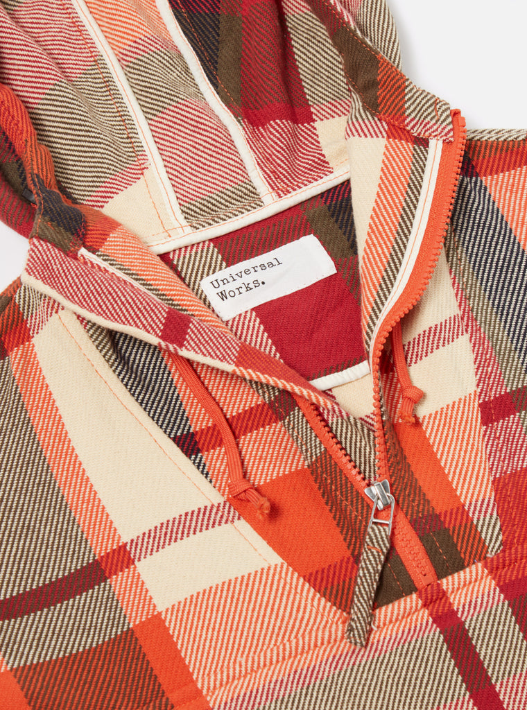 Universal Works Pullover Anorak in Red Earth Check