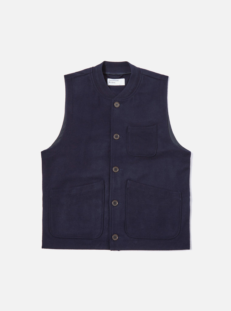 Universal Works Chore Waistcoat in Navy Mowbray
