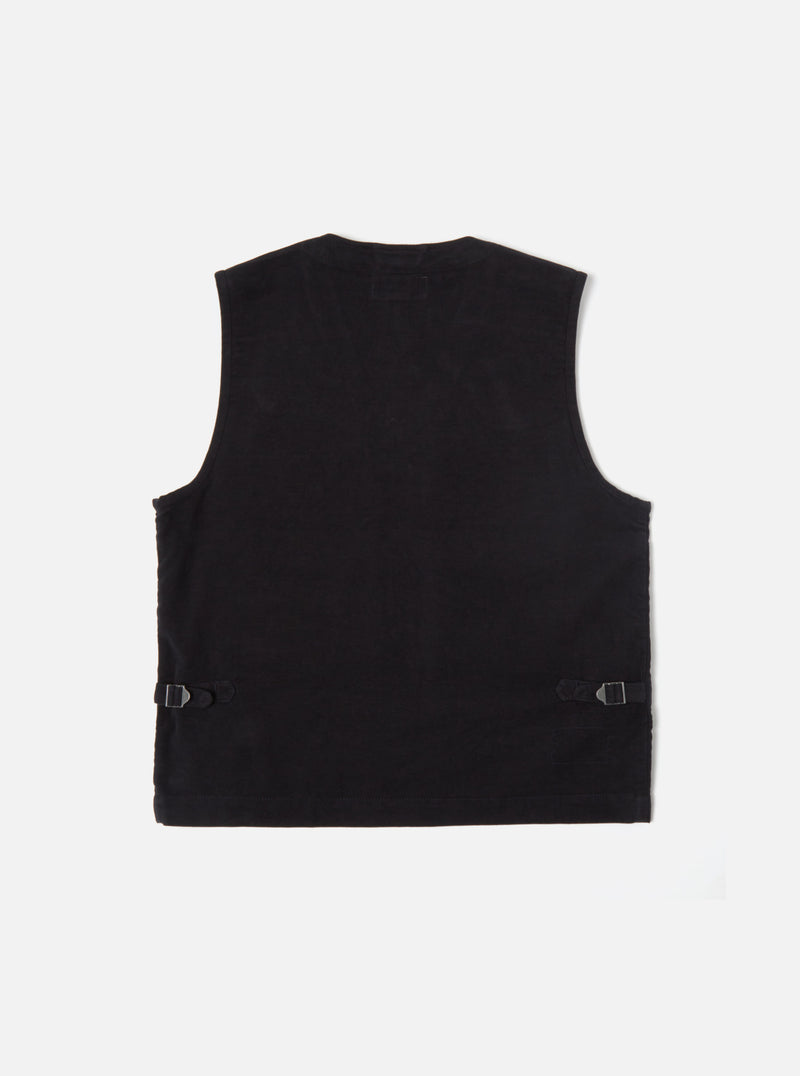 Universal Works Photographers Gilet in Dark Navy Lightweight Moleskin