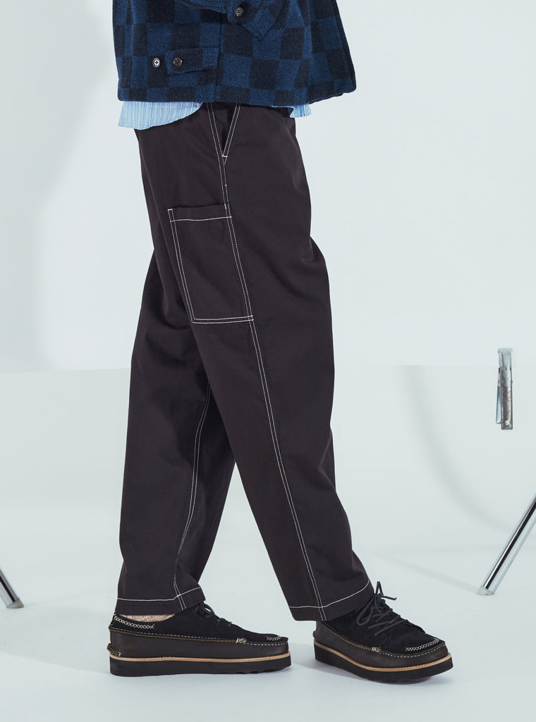 Universal Works Coverall Pant in Black Twill