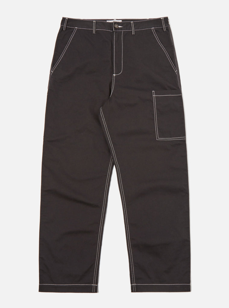 Universal Works Coverall Pant in Black Twill