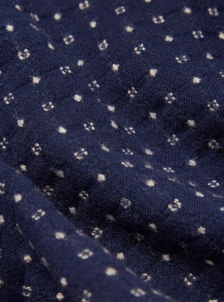Universal Works Pleated Track Pant in Indigo Shingora Dot