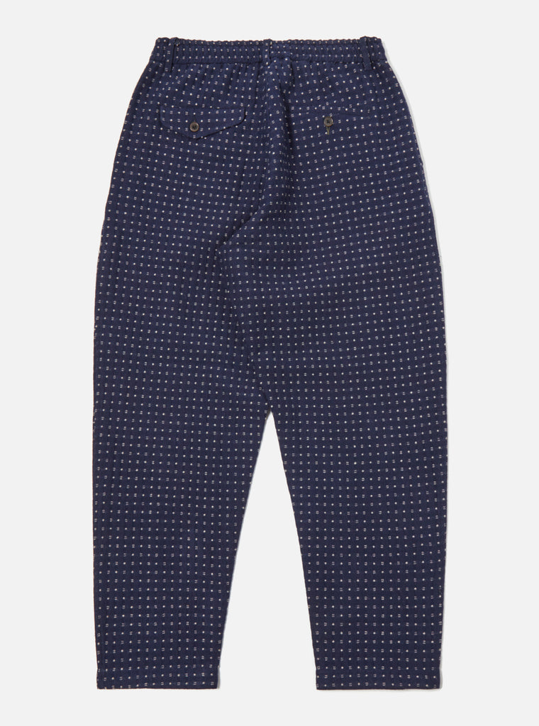 Universal Works Pleated Track Pant in Indigo Shingora Dot