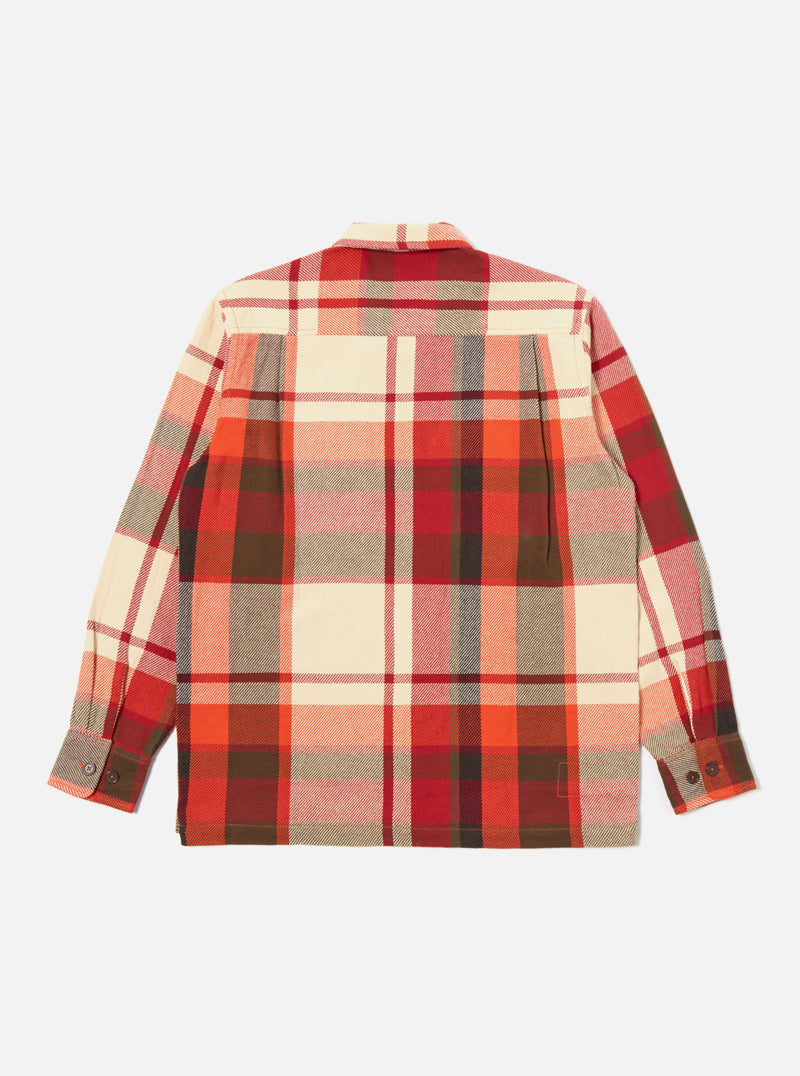 Universal Works L/S Utility Shirt in Red Earth Check