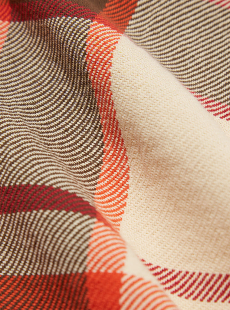 Universal Works L/S Utility Shirt in Red Earth Check